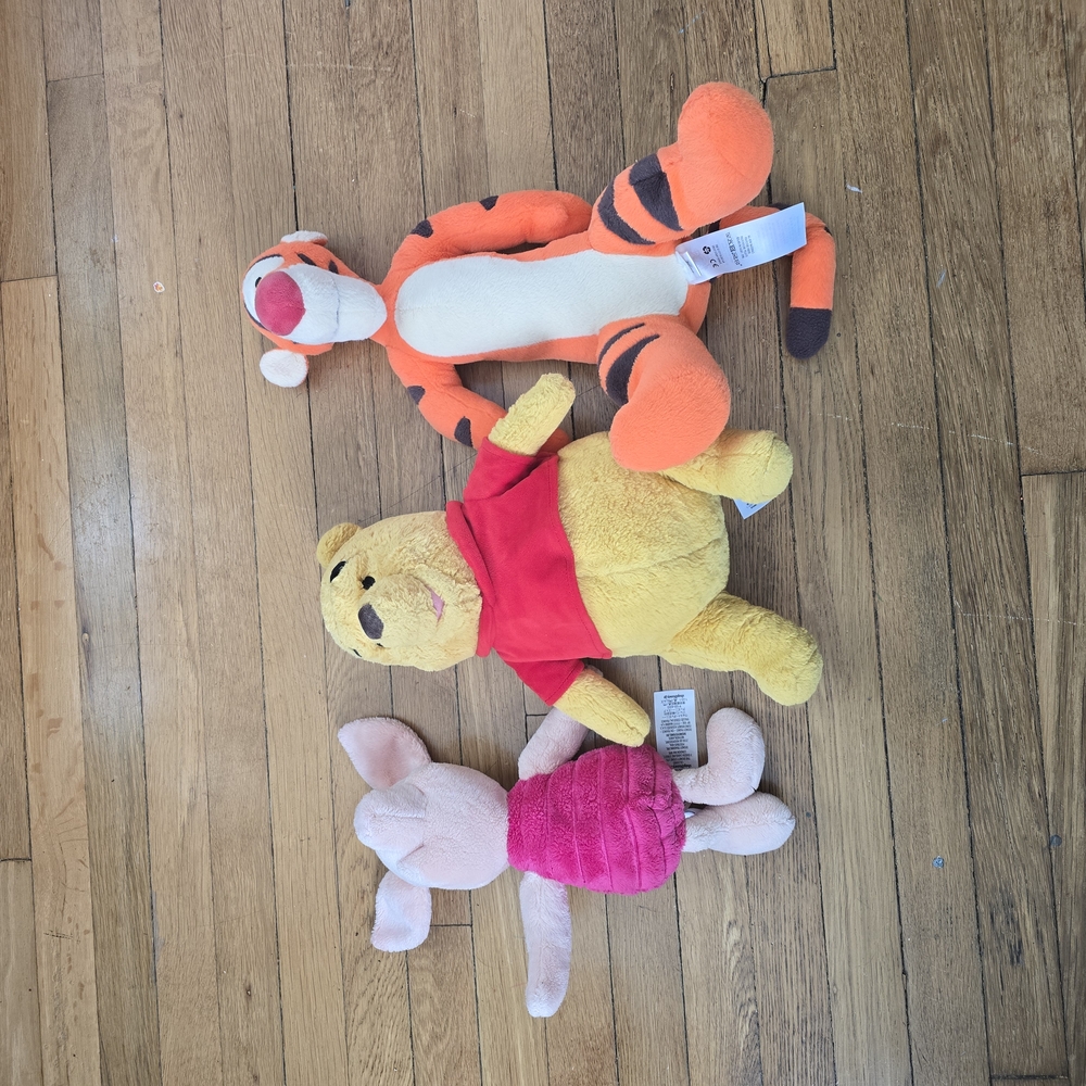 Disney Winnie the Pooh Plush Toy Set - Yellow, Orange, Pink